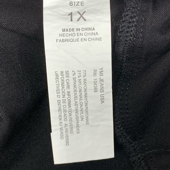 YMI Curvy Black Super Stretch Mid Rise Skinny Pants Size 1X NWT - Picture 7 of 9